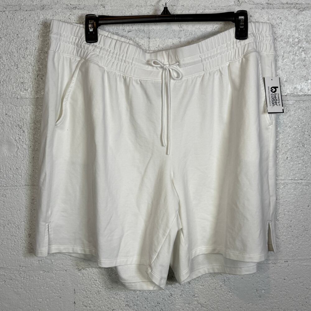 ID Ideology Plus Size Comfort Flow High Rise Shorts Bright White 3X